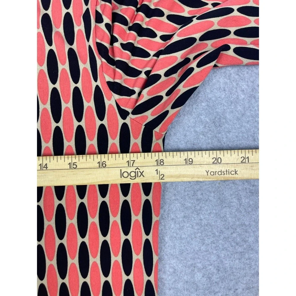 MICHAEL KORS Dress M Coral Black Shift Back‎ Exposed Zipper Long Sleeve Career
